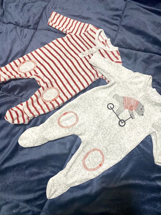 Conjunto 3 Pijamas veludo (1 mes - 54cm)