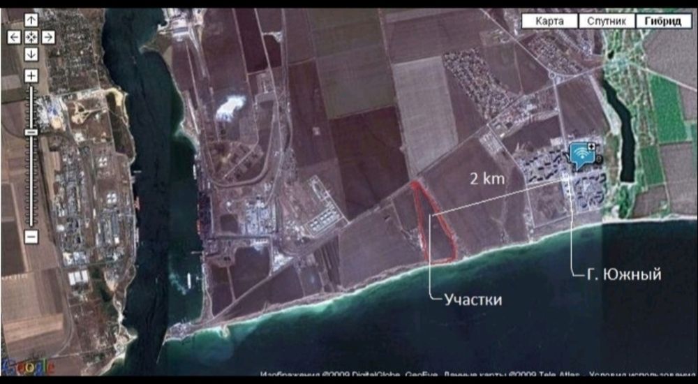 Продам 3 земельных участка в г.Южный на берегу моря.