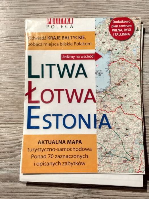 Mapa turystyczno - samochodowa Litwa, Łotwa, Estonia