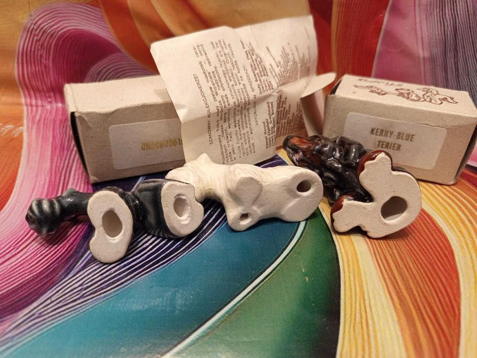 Porcelana figurka pies KUKA W. Rydz PRL kerry blue terrier