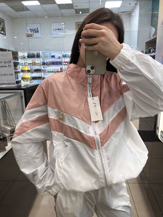 Спортивний костюм рожевий з білим, плащівка канада 46-48