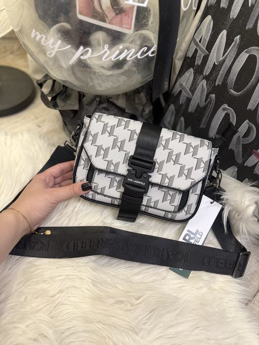 Сумка чоловіча через плече Karl Lagerfeld сіра