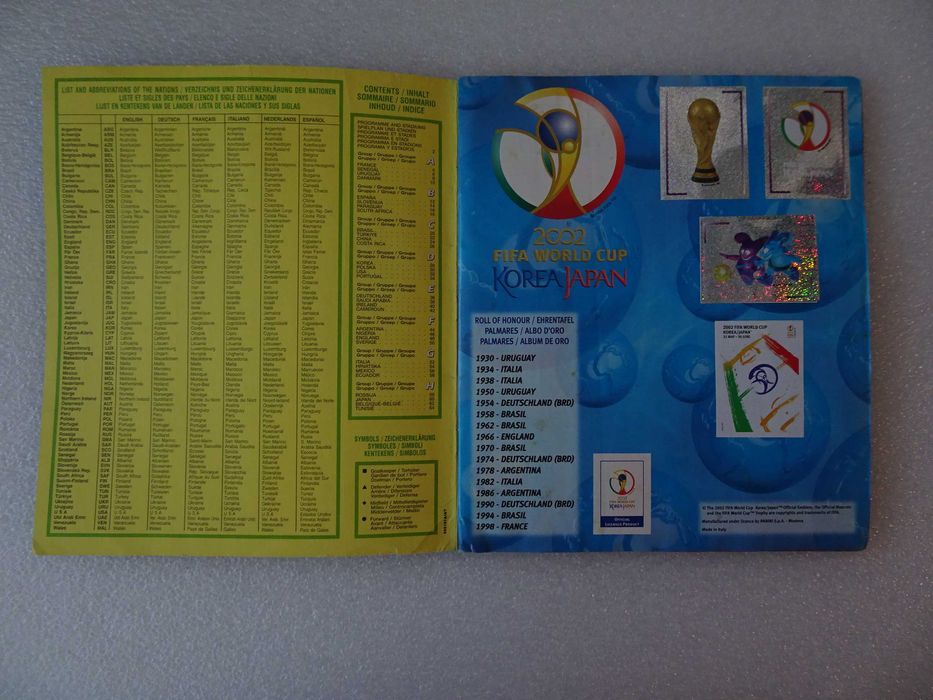 Caderneta de cromos Korea Japan Fifa World Cup 2002 Panini (faltam 18)