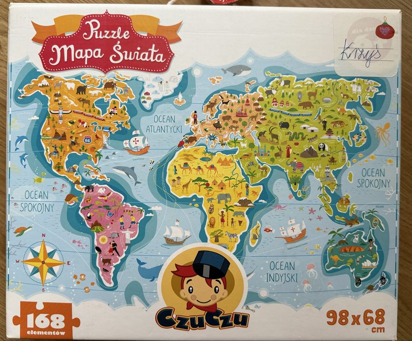 Mapa świata Puzzle Czu Czu 168