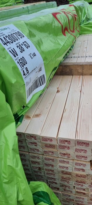 Łaty suche, strugane 38x63mm/34x45/45x45, skandynawskie!!!