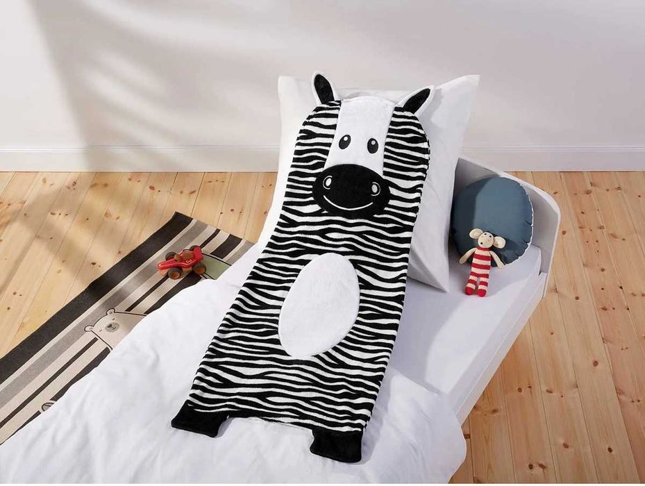 Koc kocyk śpiworek dla dziecka ZEBRA z uszami i ogonkiem na prezent