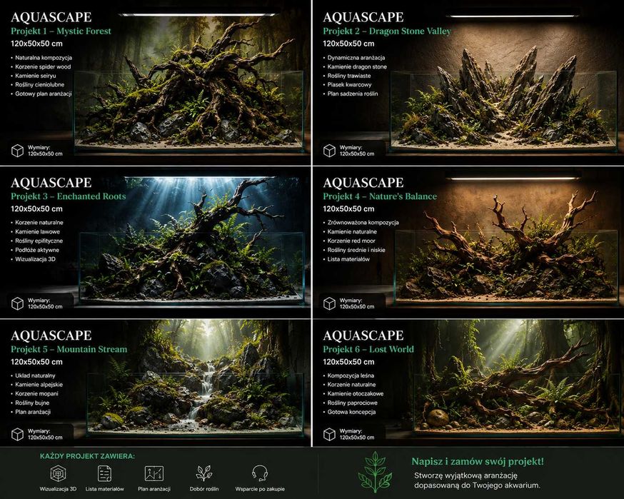 Ozdoby do akwarium aquascaping hardscapingu akwarium