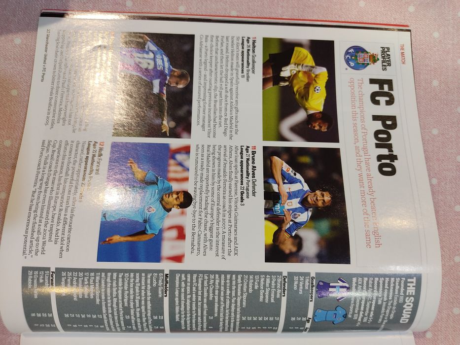 Programa de jogo Manchester United FC Porto Champions league 2008/09