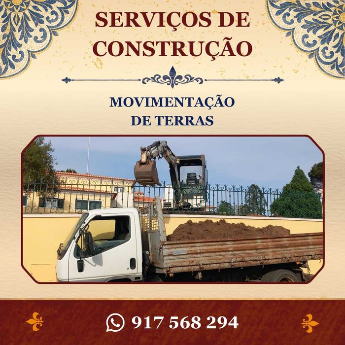 Trabalhos de mini-escavadora/giratória e construção