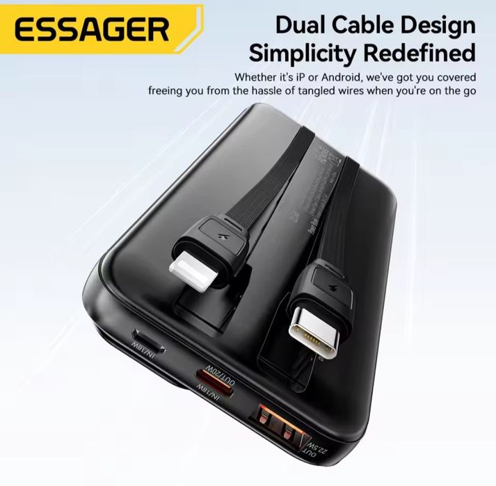 Power Bank Essager 20000 mAh 22.5w  / Baseus Adaman Metal павербанк