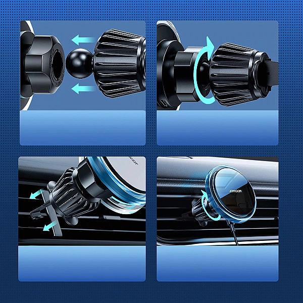 Joyroom uchwyt samochodowy do telefonu z ładowarką indukcyjną Qi 15W (