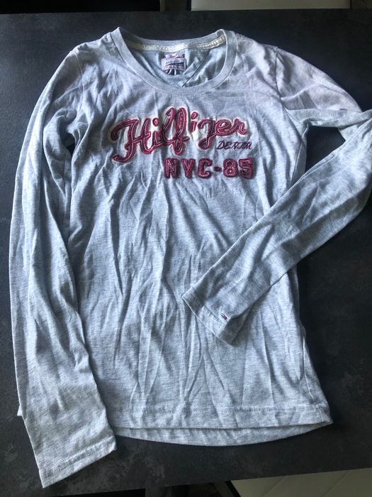 Tommy Hilfiger r.S bluzka szara z logo jak nowa