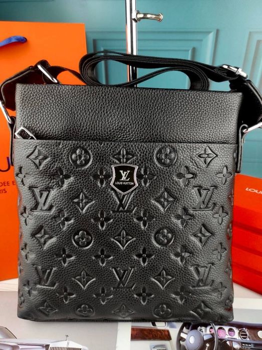Кожаная мужская сумка Louis Vuitton Луи Витон чоловіча сумка шкіряна