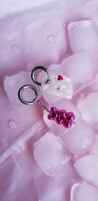 brincos anéis urso rosa+
 lego no estilo do rock