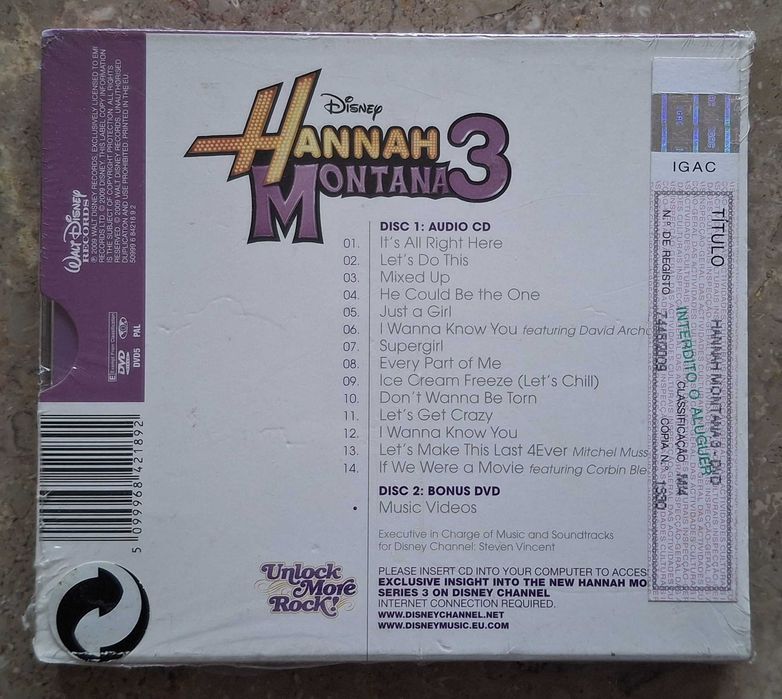 Hannah Montana 3 (CD + DVD) Novo e selado