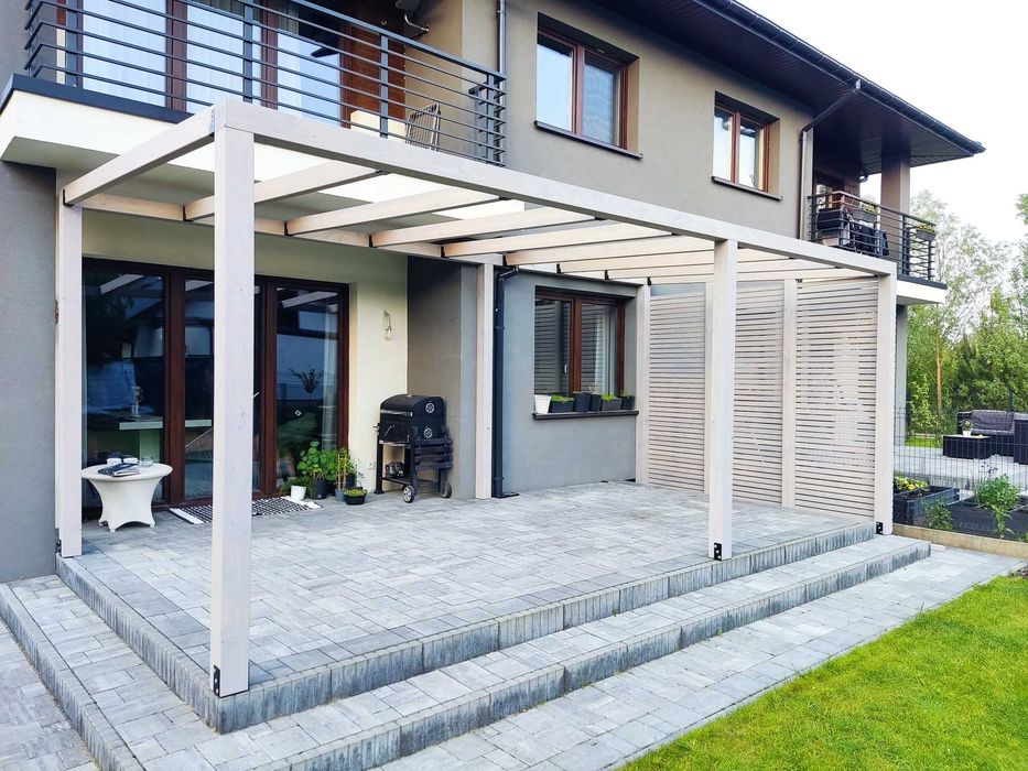 pergola BSH, zadaszenie taras z kompozytu, wiata, altana, trejaż