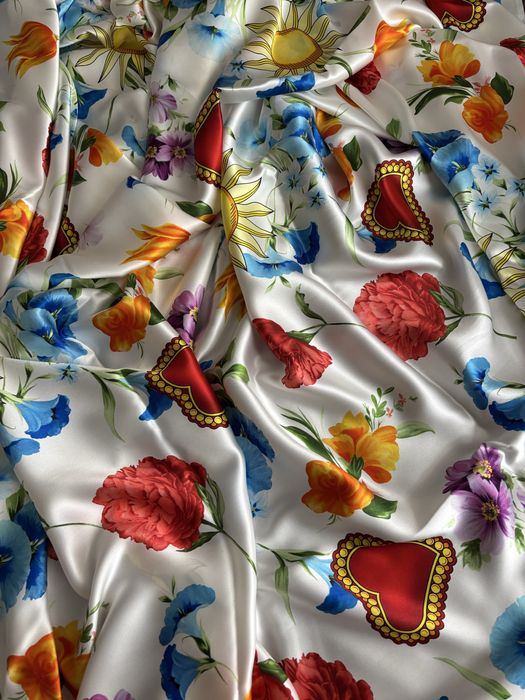 Відріз тканини 100% натуральний шовк атлас Італія