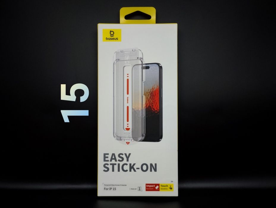 Apple iPhone 15. Защитное стекло премиум-качества с сеточкой. Baseus
