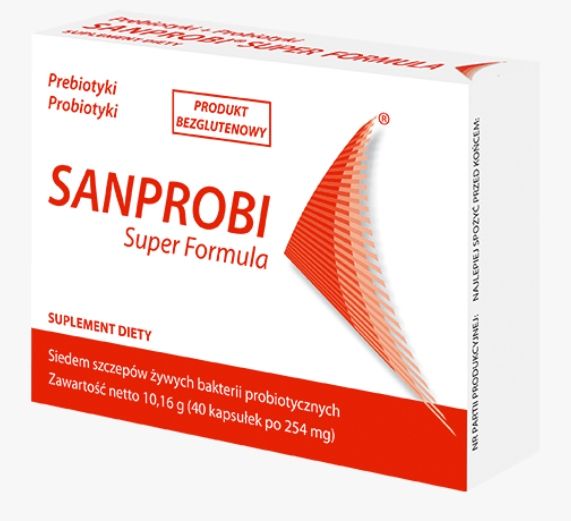 sanprobi super formula probiotyk 40 kapsułek produkt bezglutenowy