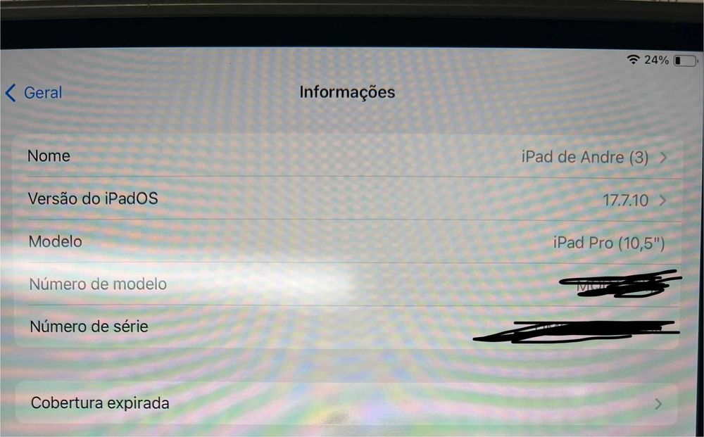 Pad Pro 10,5 - Modelo A1701 - ano 2017