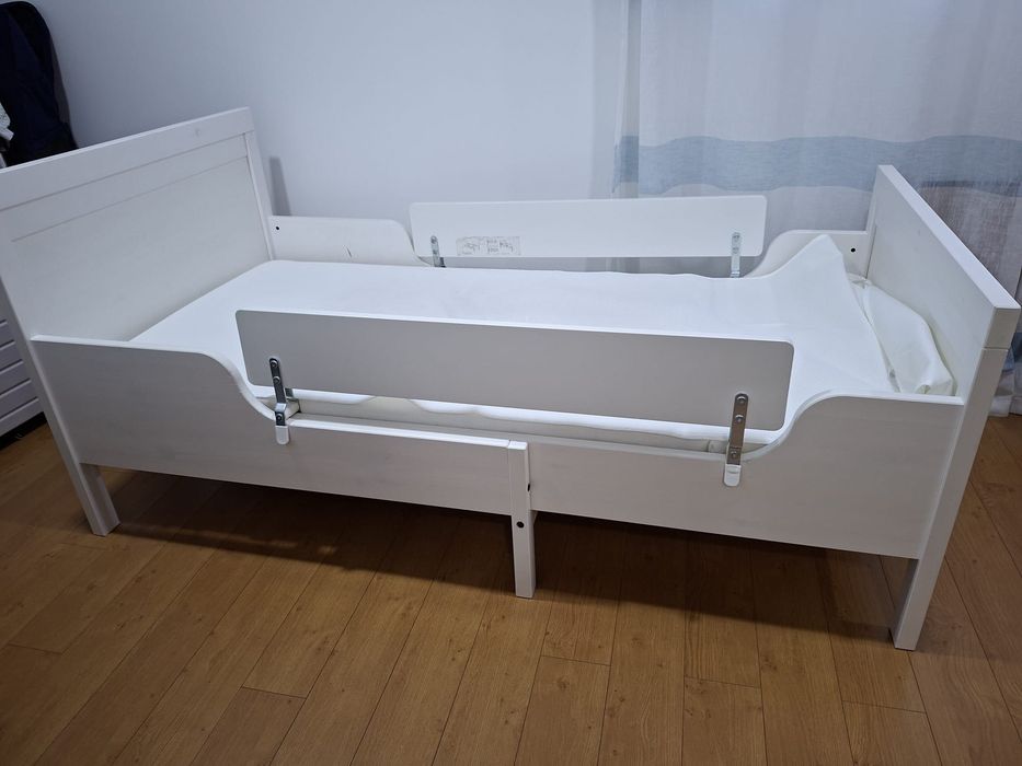 Cama de criança extensível c/ estrado e colchão