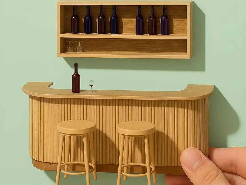 Miniatura Conjunto Mesa e Cadeiras Bar