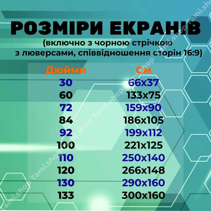 СІРИЙ екран для проектора (30-133 дюймів) з люверсами та без (відео)