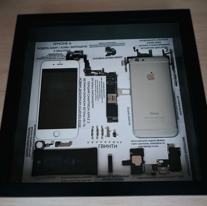 Продам Арт-картину iPhone 6 Disassembled Tech Art Display