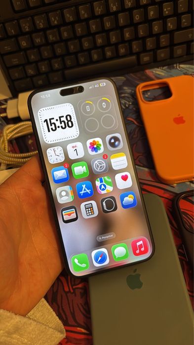 Iphone 15 pro max azul titanio 256gb como novo