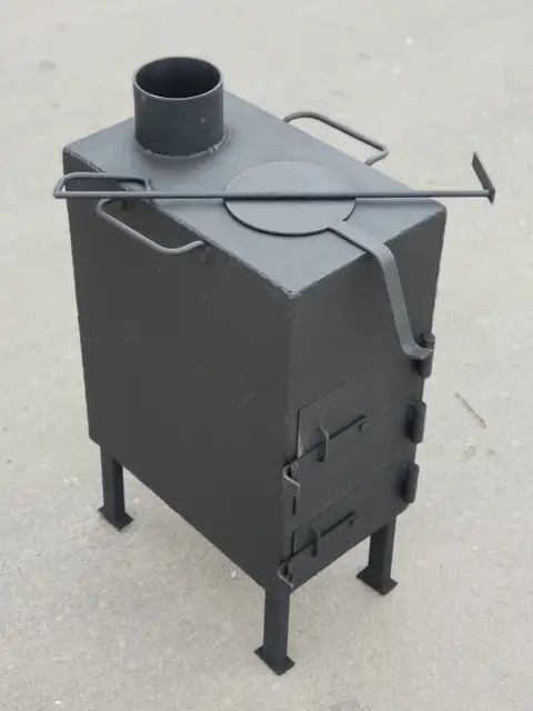 Піч буржуйка сталева, обігрів до 30 м.кв., з конфоркою