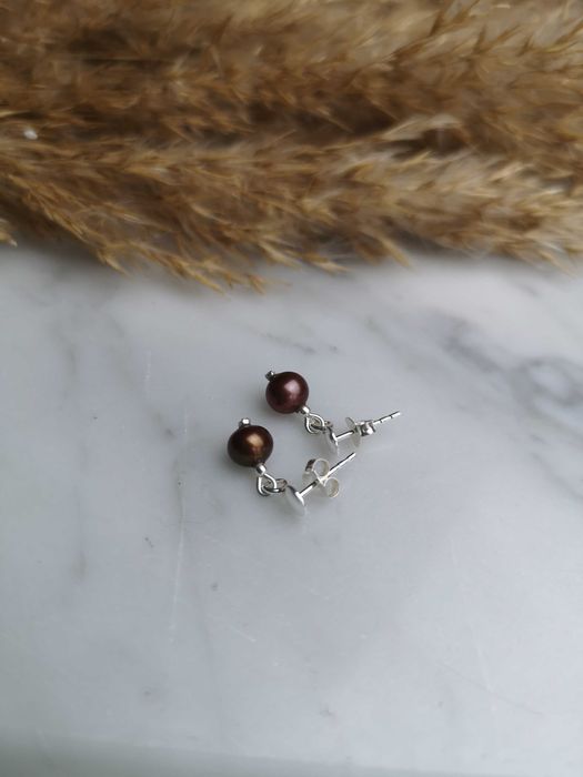 kolczyki sztyfty z naturalną perłą