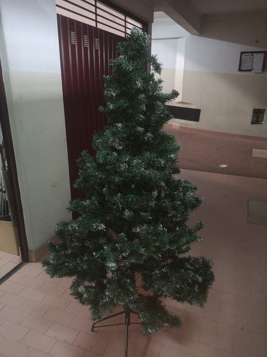 Árvore de Natal 1,80 m com Neve e Pinhas