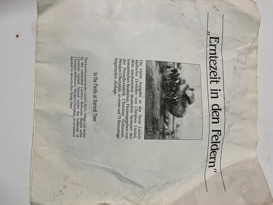 Prato cena campestre com certificado de autenticidade