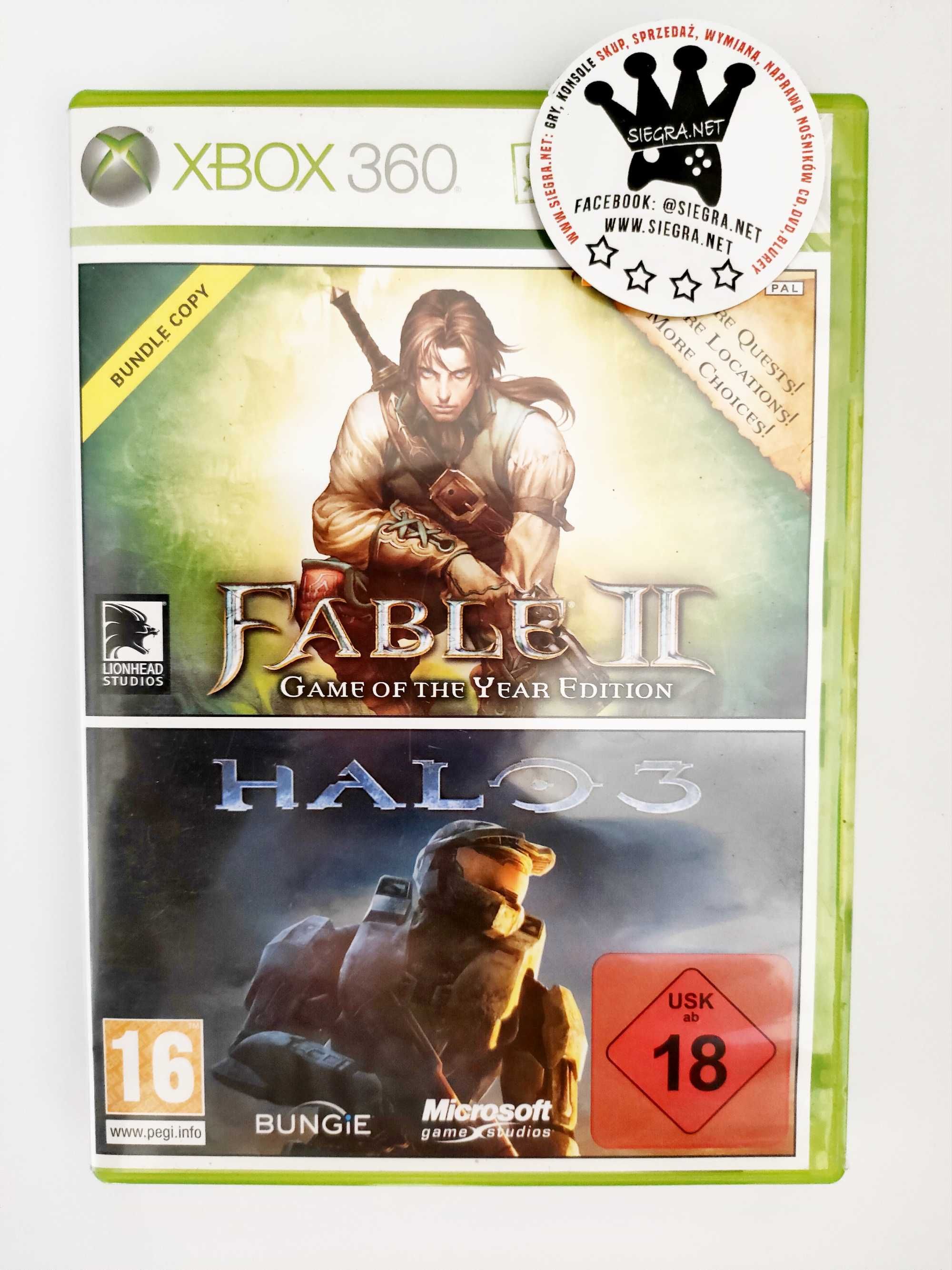 Fable II/Halo 3 - XBOX 360 Games