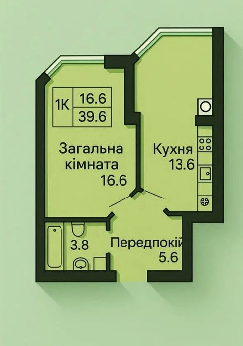 Софія Нова ЖК 1к Новосілки