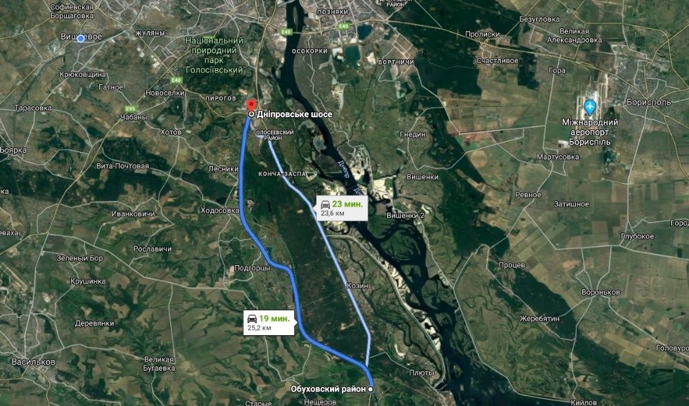Фасад  Обухівської траси, 145 соток 90 та 125 соток  Таценки, Нові Безрадичі