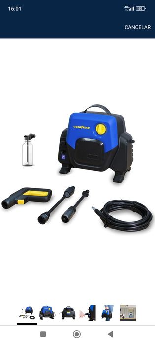 Pistola de Pressão Goodyear compacta potente +reservatório lavar carro