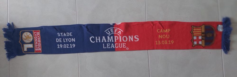 Cachecol champions League Lyon-Barcelona
