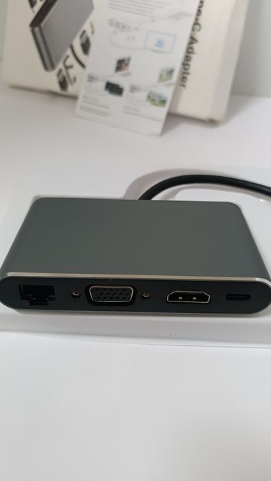 Hub USB C, adaptador 8 em 2 Tipo C com porta de carregamento PD