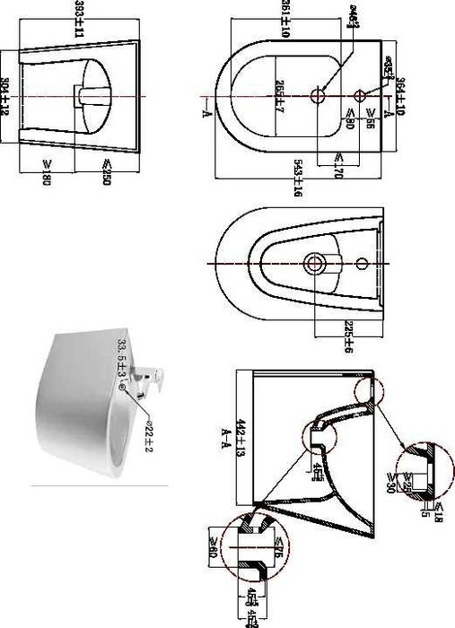 Conjunto do Pack sanita dual back to wall rimless e do Bidé branco Sensea Neo