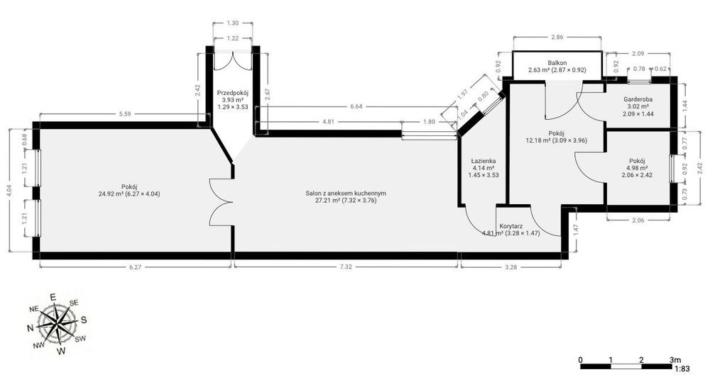 Przestronne 86,6 m² | Centrum Wejherowa | I Piętro | Parking