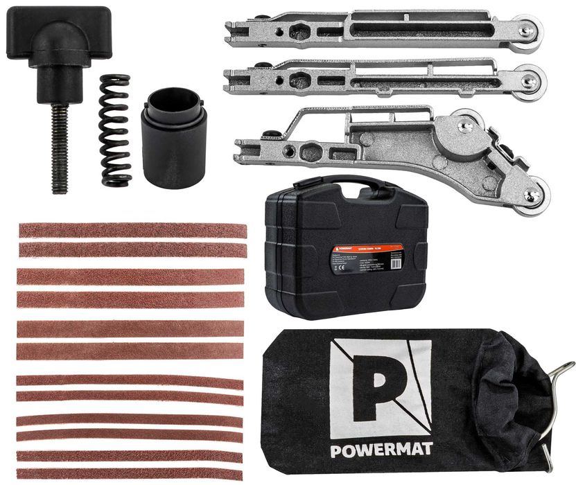 POWERMAT Szlifierka Taśmowa Palcowa 400W 3 Prowadnice Zestaw PM1472