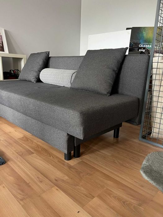 COMO NOVO: Sofá 3 lugares - converte em cama com arrumação (IKEA)