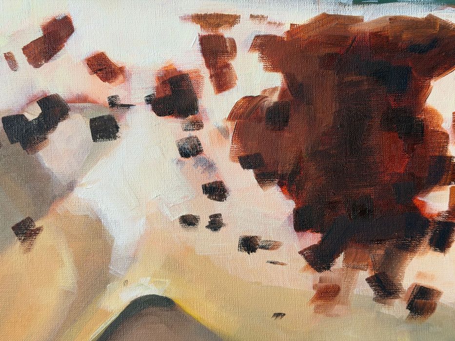 Obraz olejny 100x70cm krowa wiejska