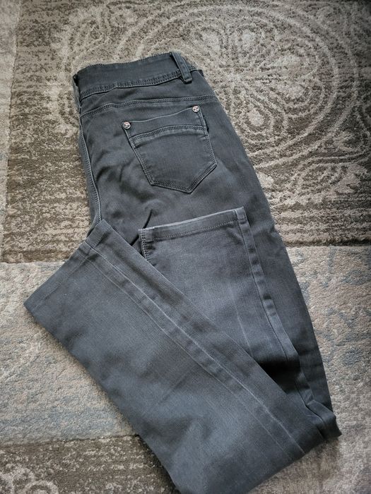Spodnie damskie jeans siwe szare