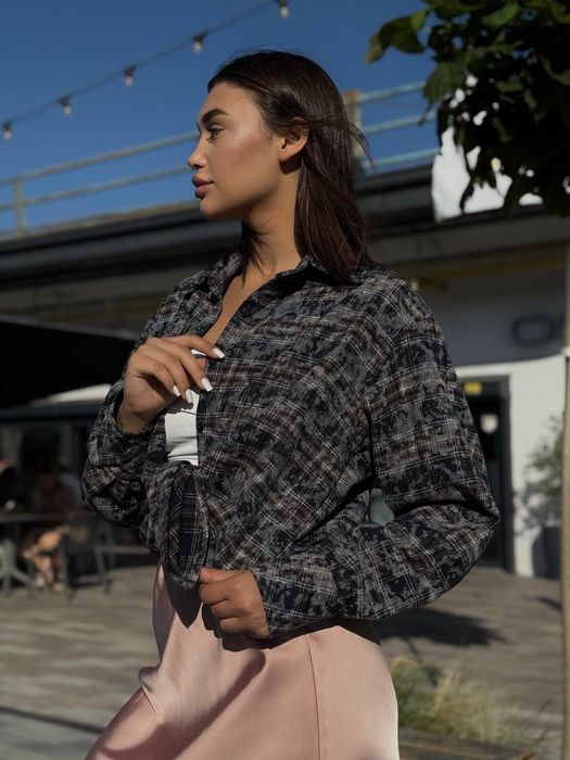 Стильна фланелева сорочка оверсайз