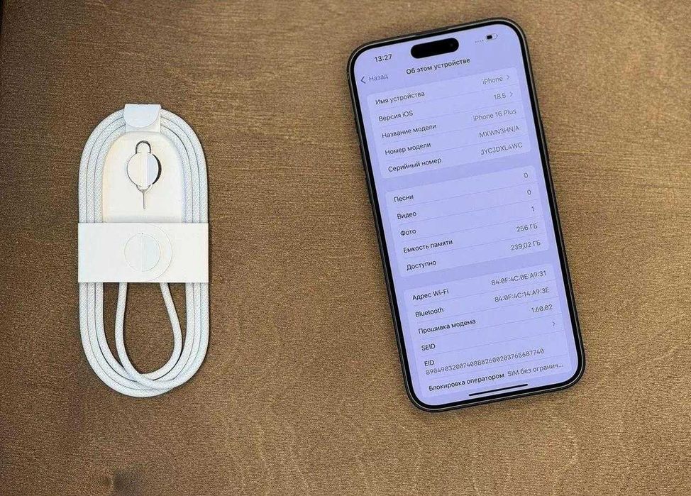 iPhone 16 Plus, 256 ГБ, SIM + eSIM