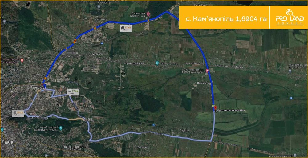 Продаж ділянки с. Кам'янопіль 1,6904 га