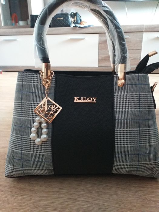 Torebka elegancka w kratkę