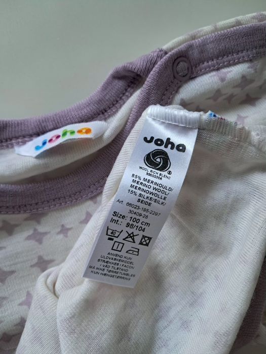 Body 85% Wełna Merino + 15% Jedwab Joha r 98/104